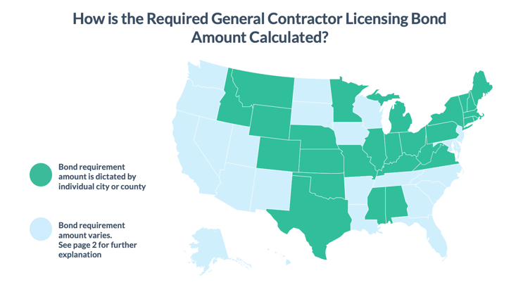GC License and Bond Requirements Map